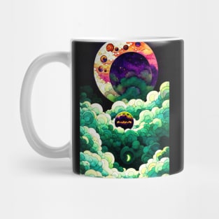 Cloudy Moon Eclipse Watercolor Mug